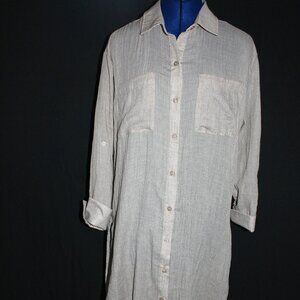 L.I.F.E. Love Is For Eternity Women's Tan Long Button-Up Duster Dress Size M